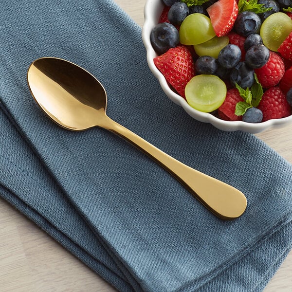 Acopa Vernon Gold 6 1/16" Heavy Teaspoon – item 267800001G image 2