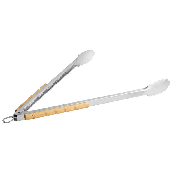 Outset QV25 18" Tongs w/ Grooved Bamboo Handles – item 714QV25