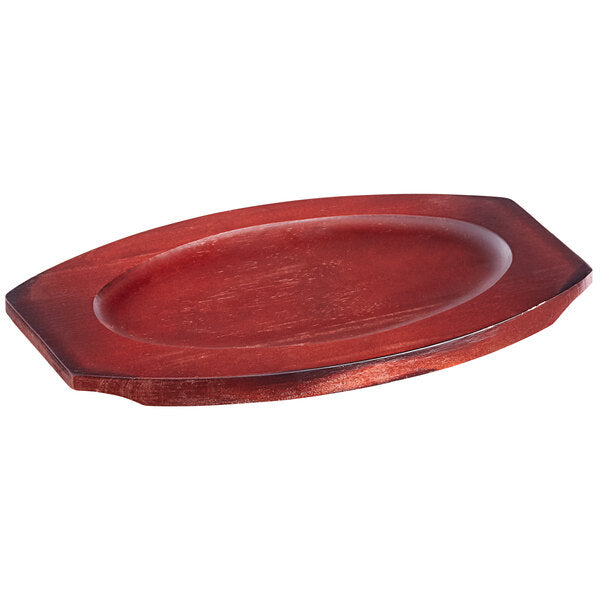 Choice 11" x 7" Oval Wood Underliner w/ Mahogany Finish – item 471ALSZ10WU
