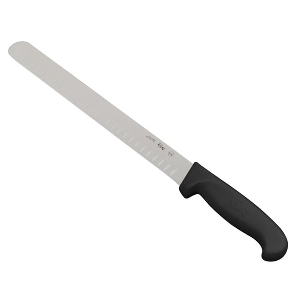 Choice 12" Granton Edge Slicing Knife w/ Black Handle – item 220KBSLCGE12