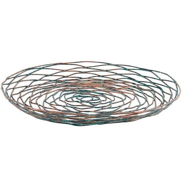 FOH Patina 12" Hand-Painted Fused Serving Plate / Basket – item 957BPT029PTI