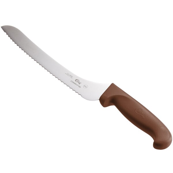 Choice 9" Offset Serrated Edge Bread Knife w/ Handle – item 220KBRDOF9BR