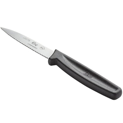 Choice 3 1/4" Serrated Edge Paring Knife w/ Black Handle – item 220KBPARSR32