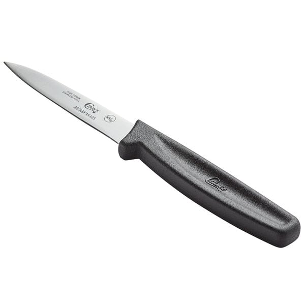 Choice 3 1/4" Smooth Edge Paring Knife w/ Black Handle – item 220KBPAR325