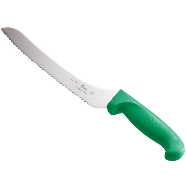 Choice 9" Offset Serrated Edge Bread Knife w/ Handle – item 220KBRDOF9GR