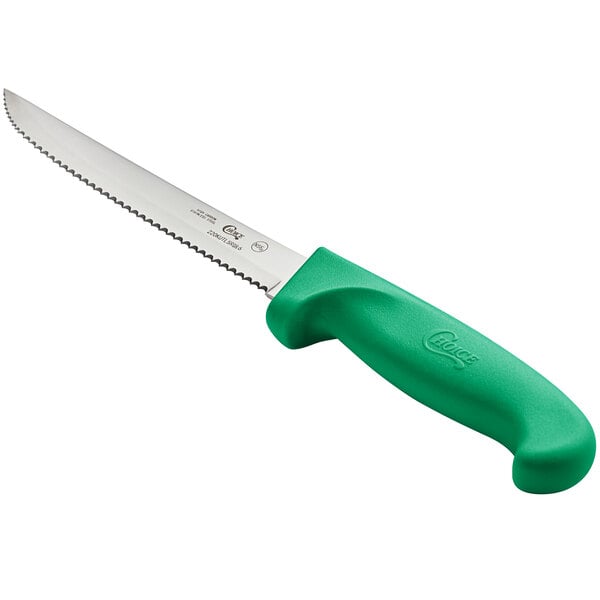 Choice 6" Serrated Edge Utility Knife w/ Handle – item 220KUTLSRGR6