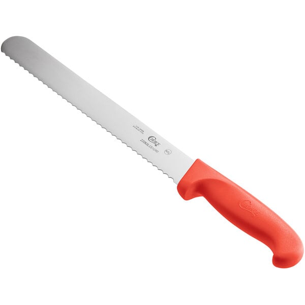 Choice 10" Serrated Edge Slicing Bread Knife w/ Handle – item 220KSLCS10RD