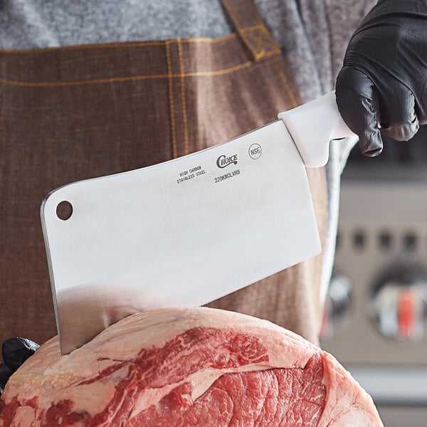 Choice 8" Cleaver w/ White Handle – item 220KWCLVR8 image 2