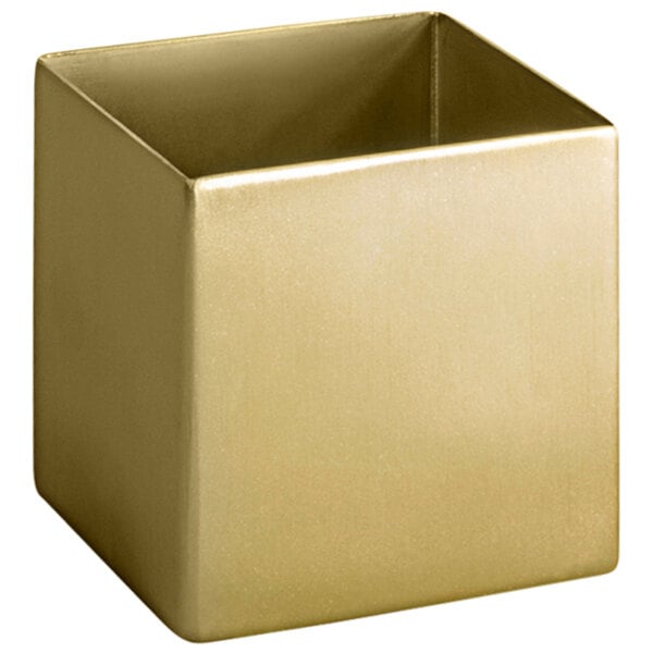 FOH 7 oz. Matte Brass Brushed Stainless Square Sugar Caddy – item 957TSH008GOS