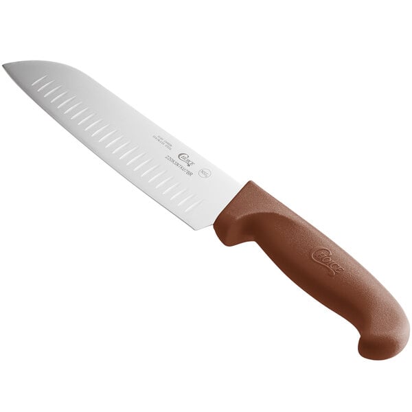 Choice 7" Santoku Knife w/ Granton Edge & Handle – item 220KSNTKU7BR