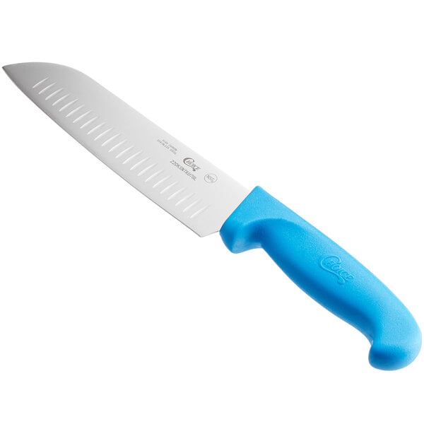 Choice 7" Santoku Knife w/ Granton Edge & Handle – item 220KSNTKU7BL