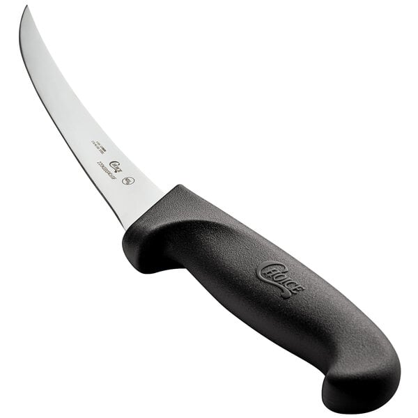 Choice 6" Curved Stiff Boning Knife w/ Black Handle – item 220KBBONC6SF