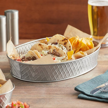 Tablecraft 10037 Lattice 12" x 9" Stainless Serving Platter – item 80810037 image 2