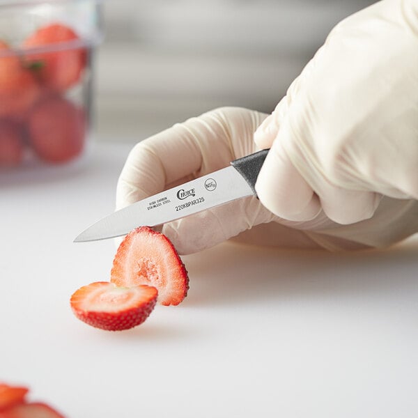 Choice 3 1/4" Smooth Edge Paring Knife w/ Black Handle – item 220KBPAR325 image 2