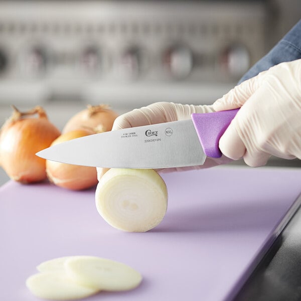 Choice 6" Chef Knife w/ Purple Allergen-Free Handle – item 220KCHEF6PU image 2