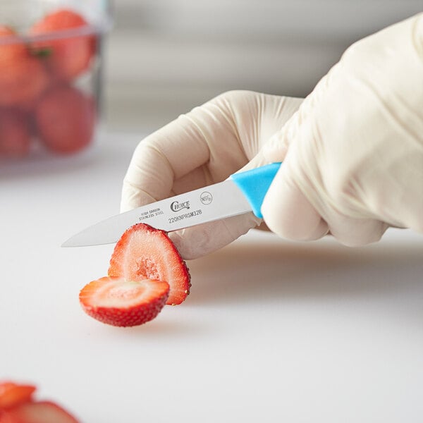 Choice 3 1/4" Smooth Edge Paring Knife w/ Neon Handle – item 220KNPRSM32B image 2
