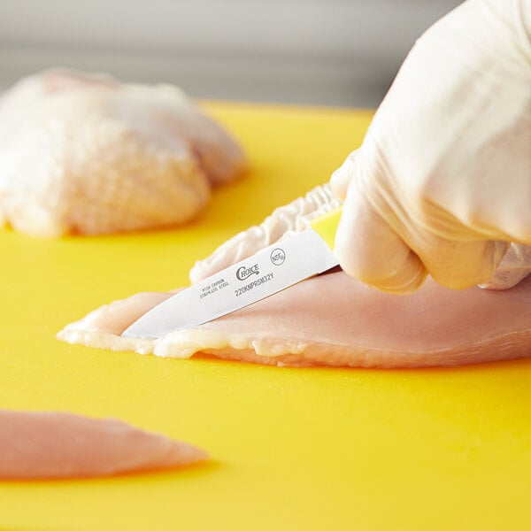 Choice 3 1/4" Smooth Edge Paring Knife w/ Neon Handle – item 220KNPRSM32Y image 2
