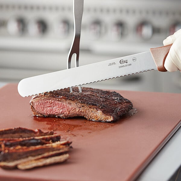 Choice 10" Serrated Edge Bread Knife w/ Handle – item 220KSLCS10BR image 2