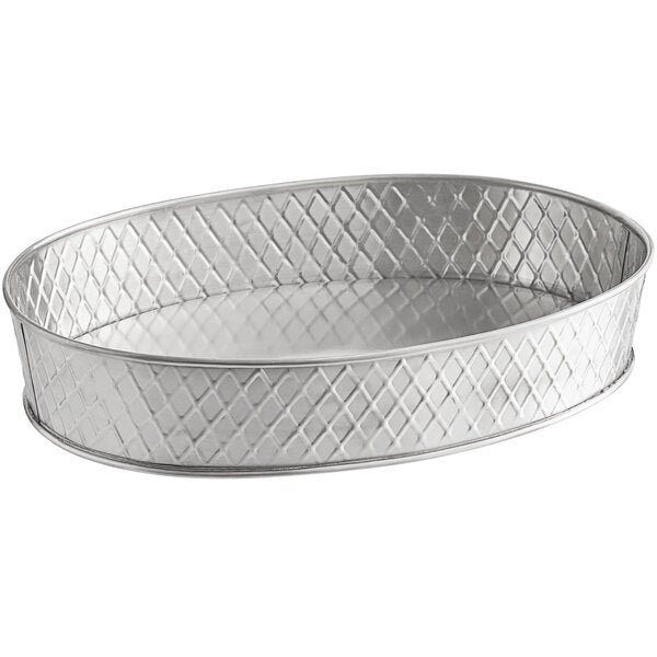 Tablecraft 10037 Lattice 12" x 9" Stainless Serving Platter – item 80810037