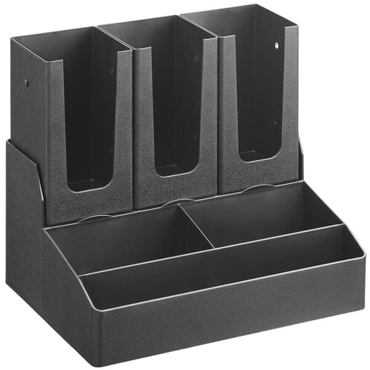 Choice Black 6-Section Cup, Lid, and Condiment Organizer – item 407CTO6BK