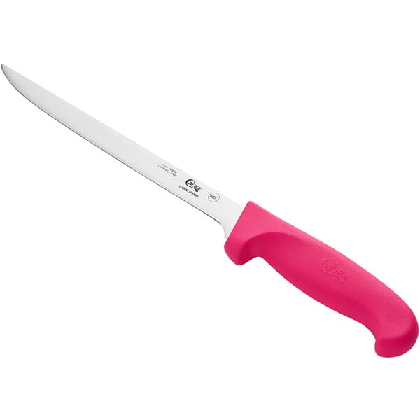 Choice 8" Narrow Semi-Stiff Fillet Knife w/ Neon Pink Handle – item 220KNFTFXN8P