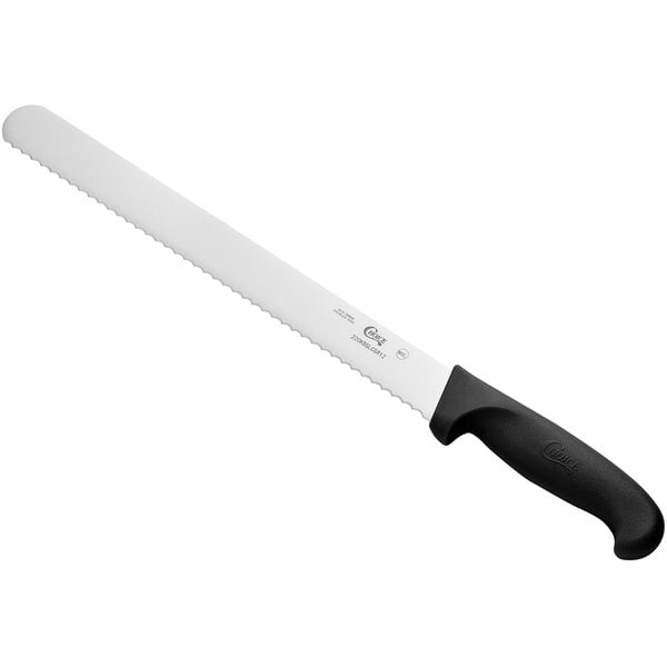 Choice 12" Serrated Edge Bread Knife w/ Black Handle – item 220KBSLCSR12