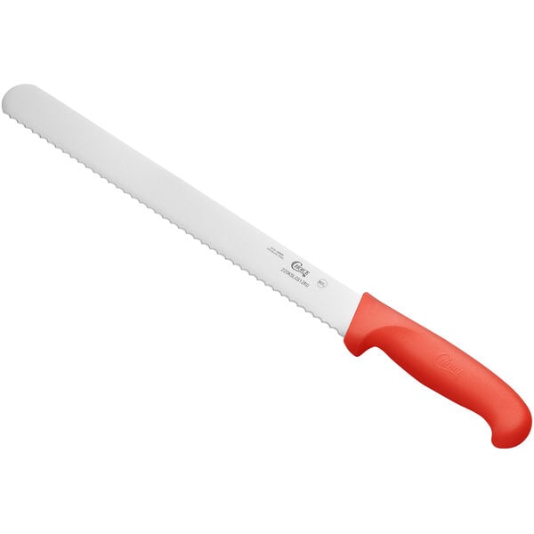 Choice 12" Serrated Edge Slicing Bread Knife w/ Handle – item 220KSLCS12RD