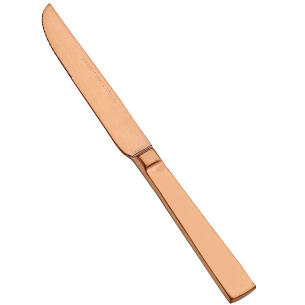Bon Chef S3712RGM Roman 9 3/8" Matte Rose Gold Dinner Knife – item 201S3712RGM