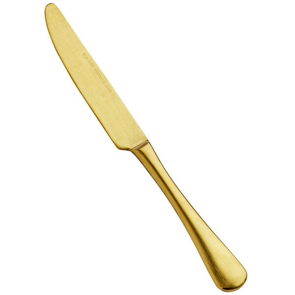 Bon Chef S4111GM Como 9 1/8" X-Heavy Matte Gold Dinner Knife – item 201S4111GM