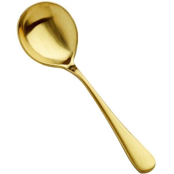 Bon Chef S4101GM Como 6 3/8" Matte Gold Bouillon Spoon – item 201S4101GM