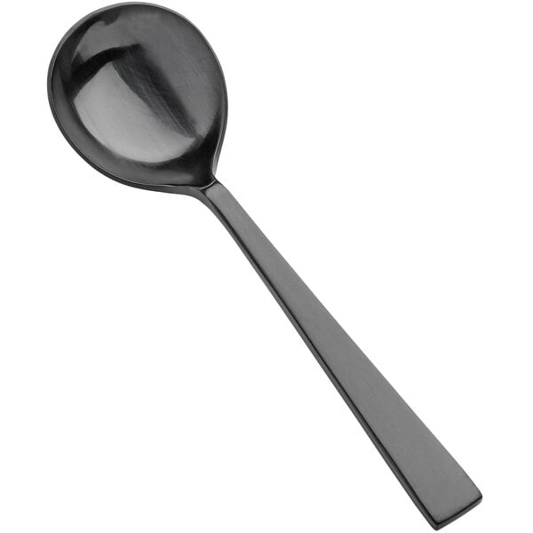 Bon Chef S3722BM Roman 6 5/8" Matte Black Round Soup Spoon – item 201S3722BM