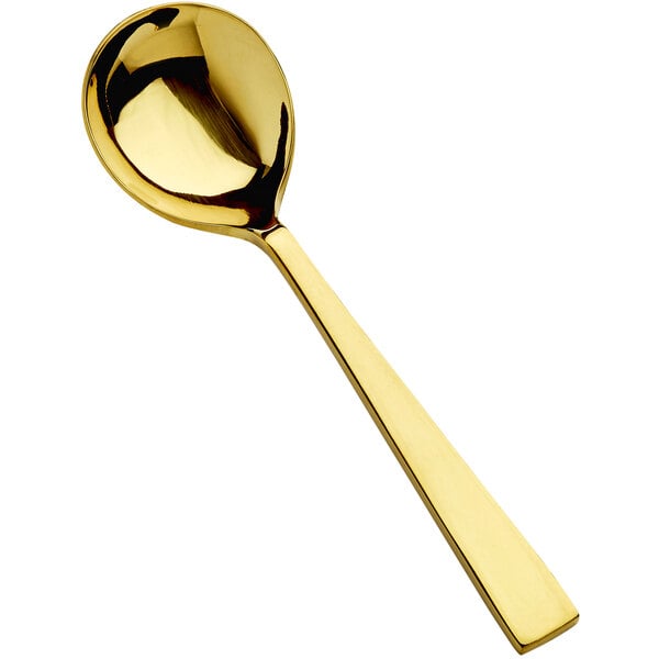Bon Chef S3722G Roman 6 5/8" Gold Round Bowl Soup Spoon – item 201S3722G