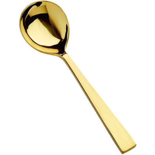 Bon Chef S3722G Roman 6 5/8" Gold Round Bowl Soup Spoon – item 201S3722G