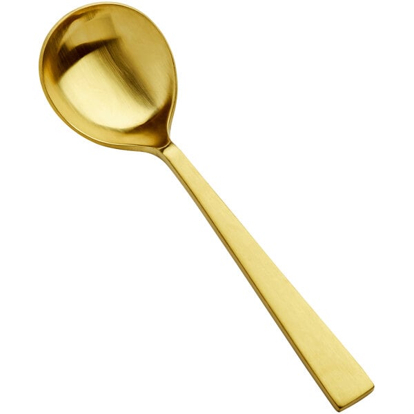 Bon Chef S3722GM Roman 6 5/8" Matte Gold Round Soup Spoon – item 201S3722GM