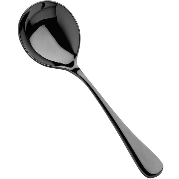Bon Chef S4001B Como 6 3/8" X-Heavy Black Bouillon Spoon – item 201S4001B