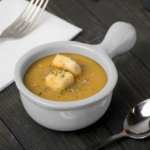 Tablecraft CW3370N 8 oz. Natural Serving Bowl w/ Handle – item 8083370N