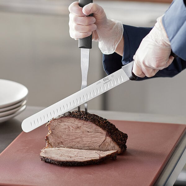 Choice 12" Granton Edge Slicing Knife w/ Black Handle – item 220KBSLCGE12 image 2