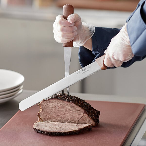 Choice 12" Serrated Edge Bread Knife w/ Handle – item 220KSLCS12BR image 2