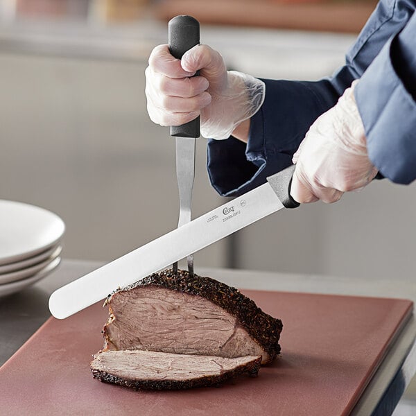 Choice 12" Straight Edge Slicing Knife w/ Black Handle – item 220KBSLCSM12 image 2