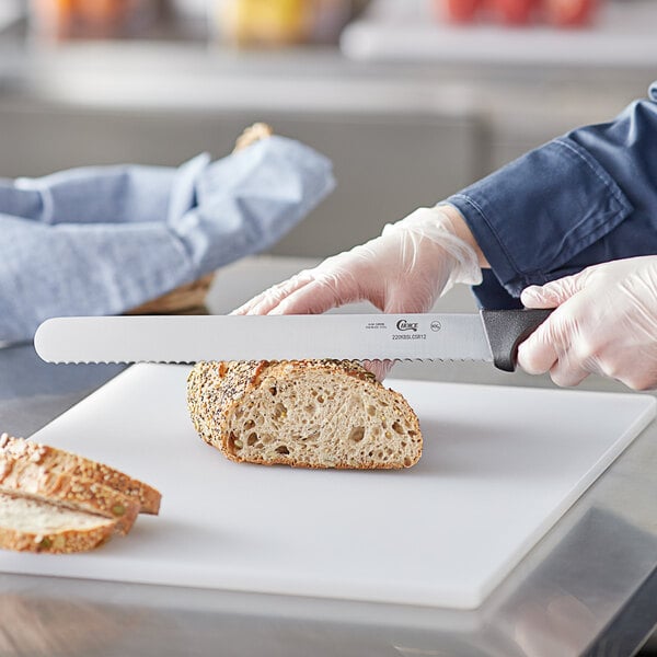 Choice 12" Serrated Edge Bread Knife w/ Black Handle – item 220KBSLCSR12 image 2