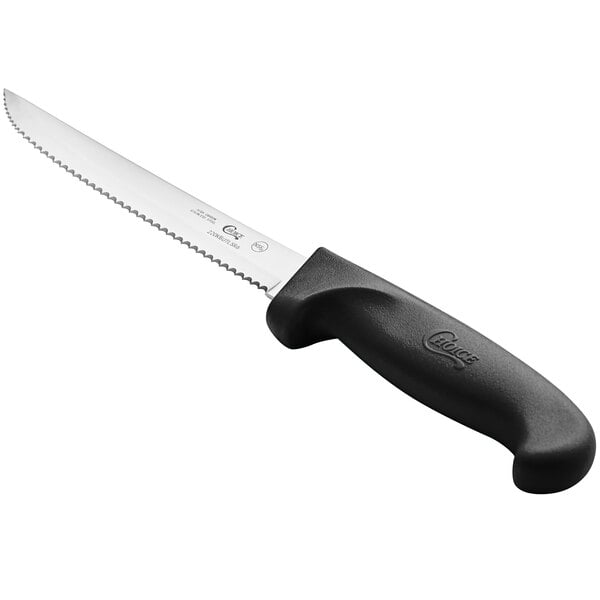 Choice 6" Serrated Edge Utility Knife w/ Black Handle – item 220KBUTLSR6