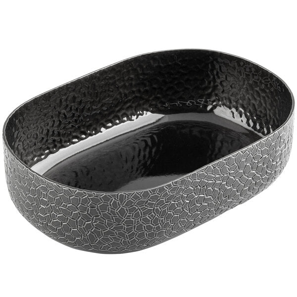 Tablecraft 10702 Crackle 64 oz. Black Aluminum Serving Bowl – item 80810702