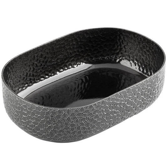 Tablecraft 10702 Crackle 64 oz. Black Aluminum Serving Bowl – item 80810702
