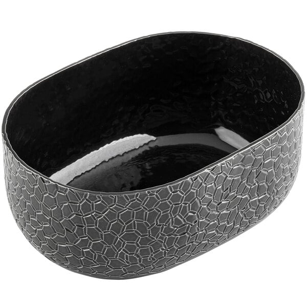 Tablecraft 10703 Crackle 28 oz. Black Aluminum Serving Bowl – item 80810703