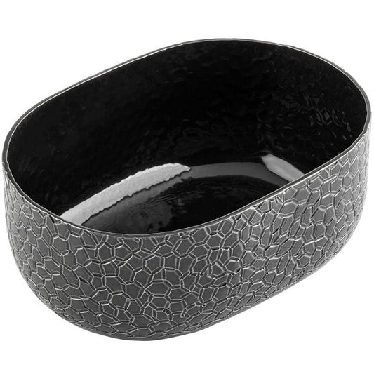 Tablecraft 10703 Crackle 28 oz. Black Aluminum Serving Bowl – item 80810703