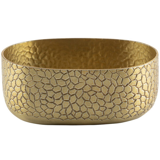 Tablecraft 10705 Crackle 28 oz. Gold Aluminum Serving Bowl – item 80810705