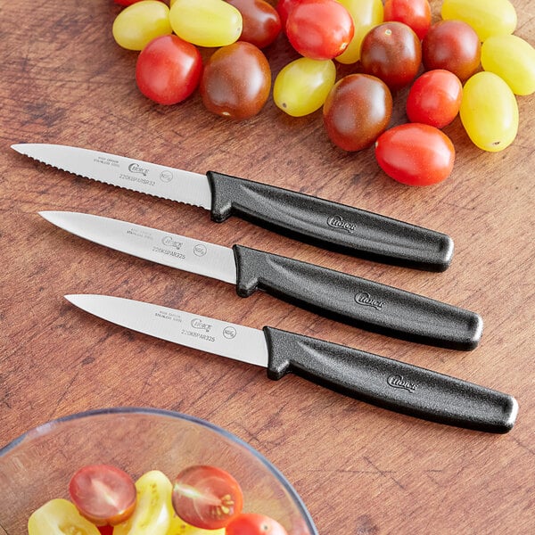Choice 3 1/4" Paring Knife Set w/ 1 Serrated & 2 Smooth – item 220KBPARVPK3 image 2