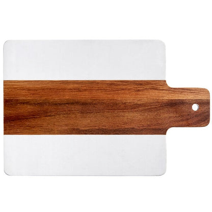 Acopa 9" x 7 1/2" Acacia Wood and Serving Board w/ Handle – item 303SBMW117 image 2