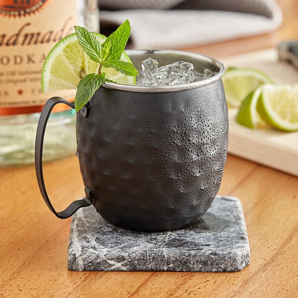 Acopa Alchemy 16 oz. Hammered Black Moscow Mule Mug – item 553BMH16 image 2