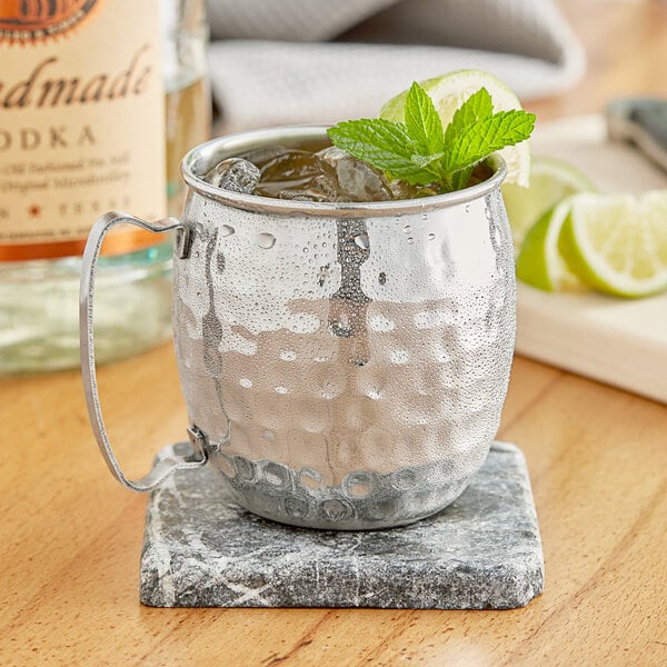 Acopa Alchemy 16 oz. Silver Hammered Moscow Mule Mug – item 553SMH16 image 2